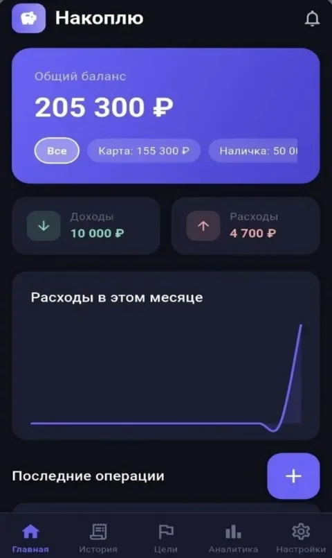 Накоплю, главный экран